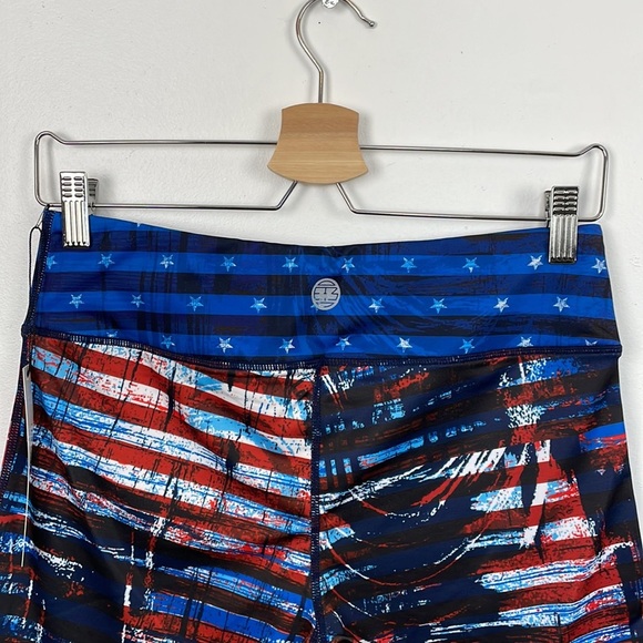 IAB (I Am Becoming)MFG American Flag red white blue pull-on shorts Size 10 Large - Picture 4 of 5